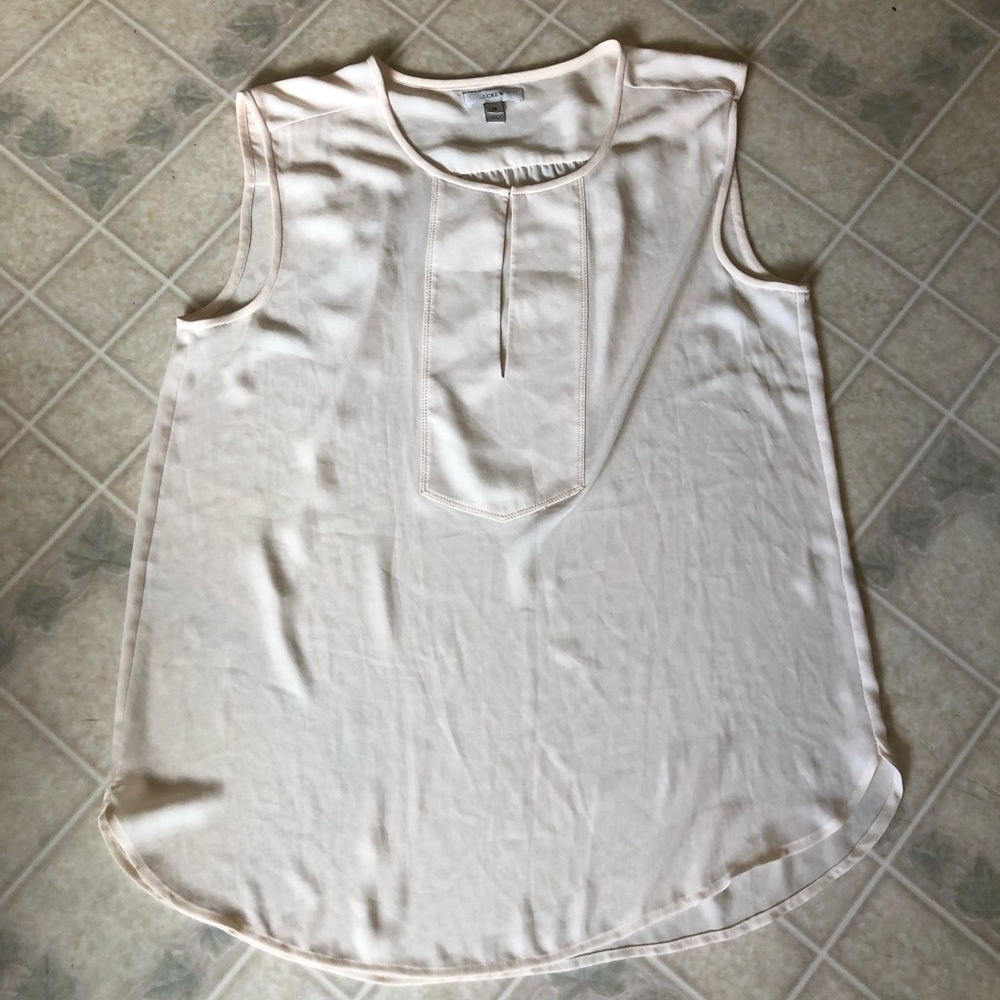 J crew Ivory Silk Keyhole Front Tunic